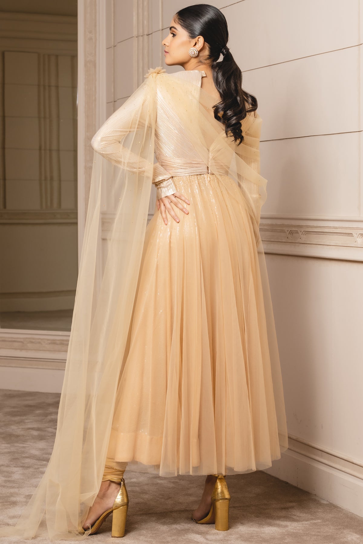 Cream Anarkali Set