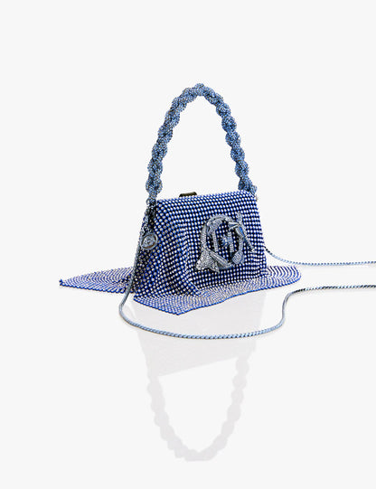 ICY BLUE CRYSTAL FURBIE HANDBAG