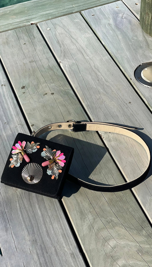 BLACK SUEDE BELT BAG