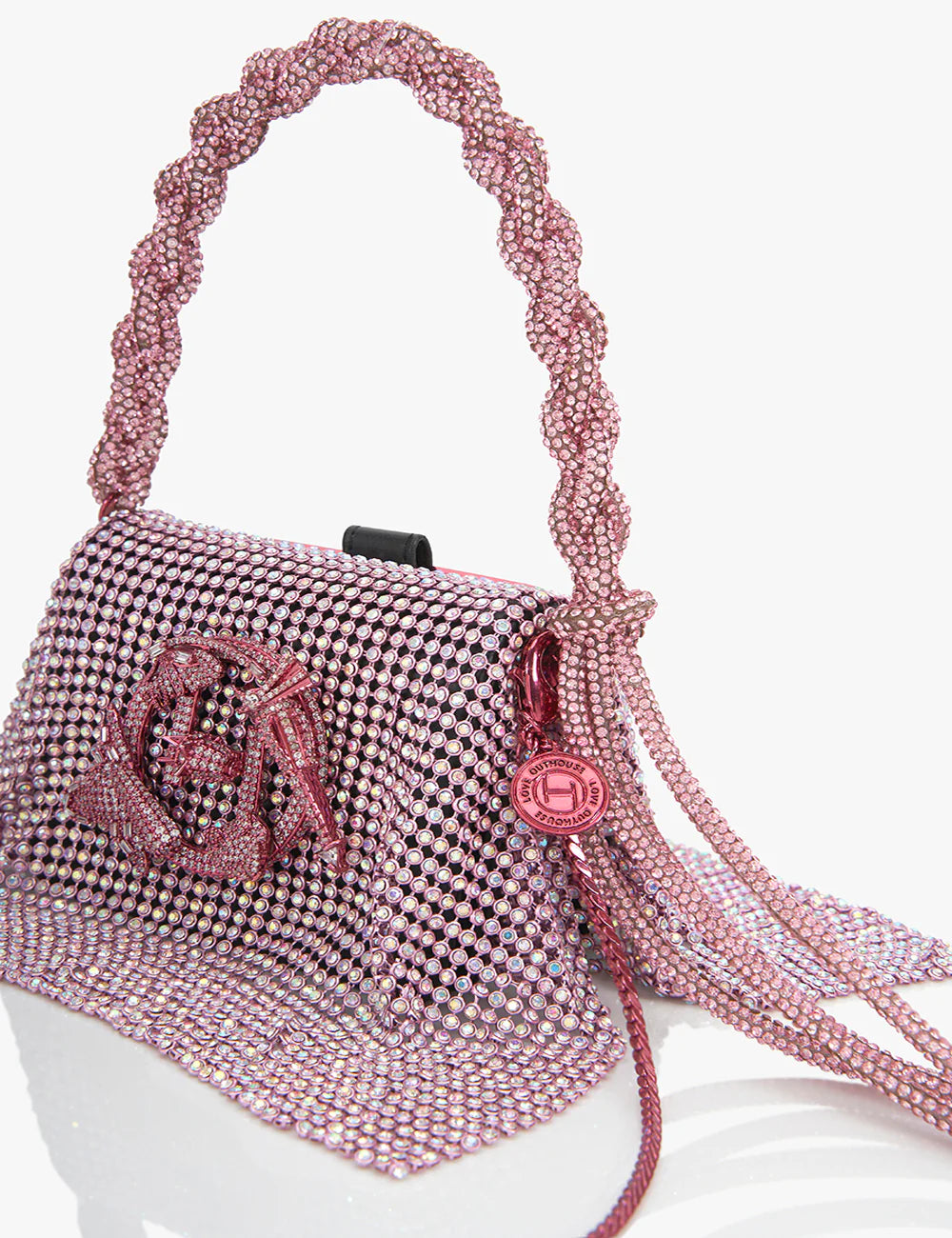 POSH PINK CRYSTAL FURBIE HANDBAG