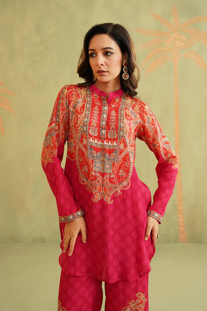 RANG CREPE HAND EMBROIDERED CREPE MATHCING SET