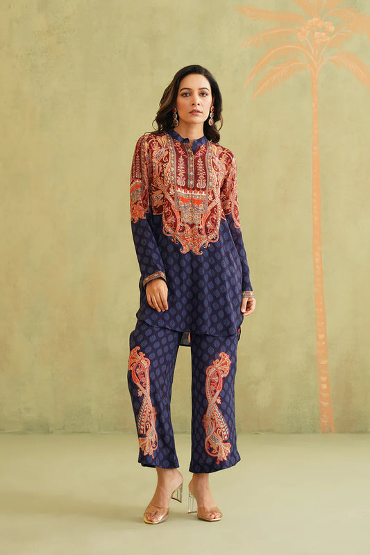 SANA HAND EMBROIDERED CREPE MATCHING SET