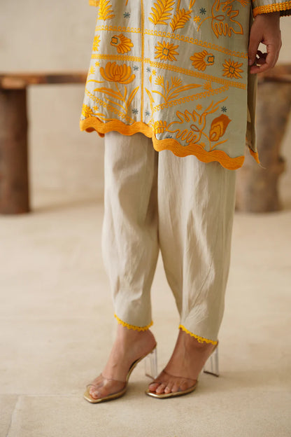 SAPHIRA PURE CHANDERI EMBROIDERED MATCHING SET