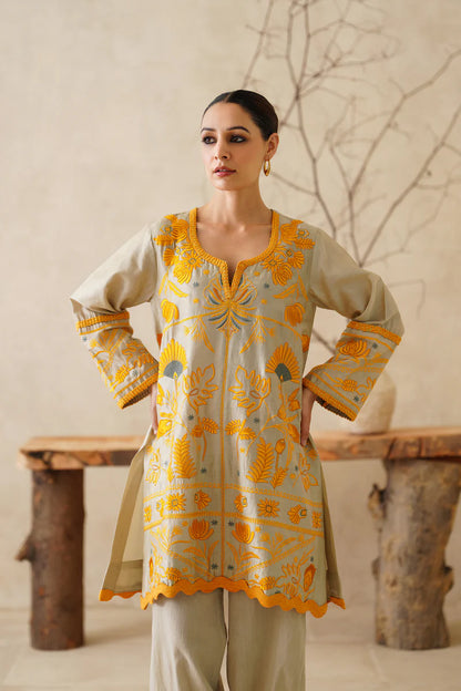 SAPHIRA PURE CHANDERI EMBROIDERED MATCHING SET
