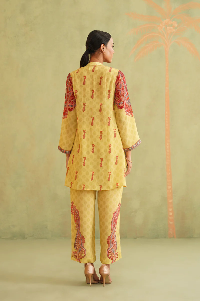 SUNSHINE YELLOW HAND EMBROIDERED MATHCING SET