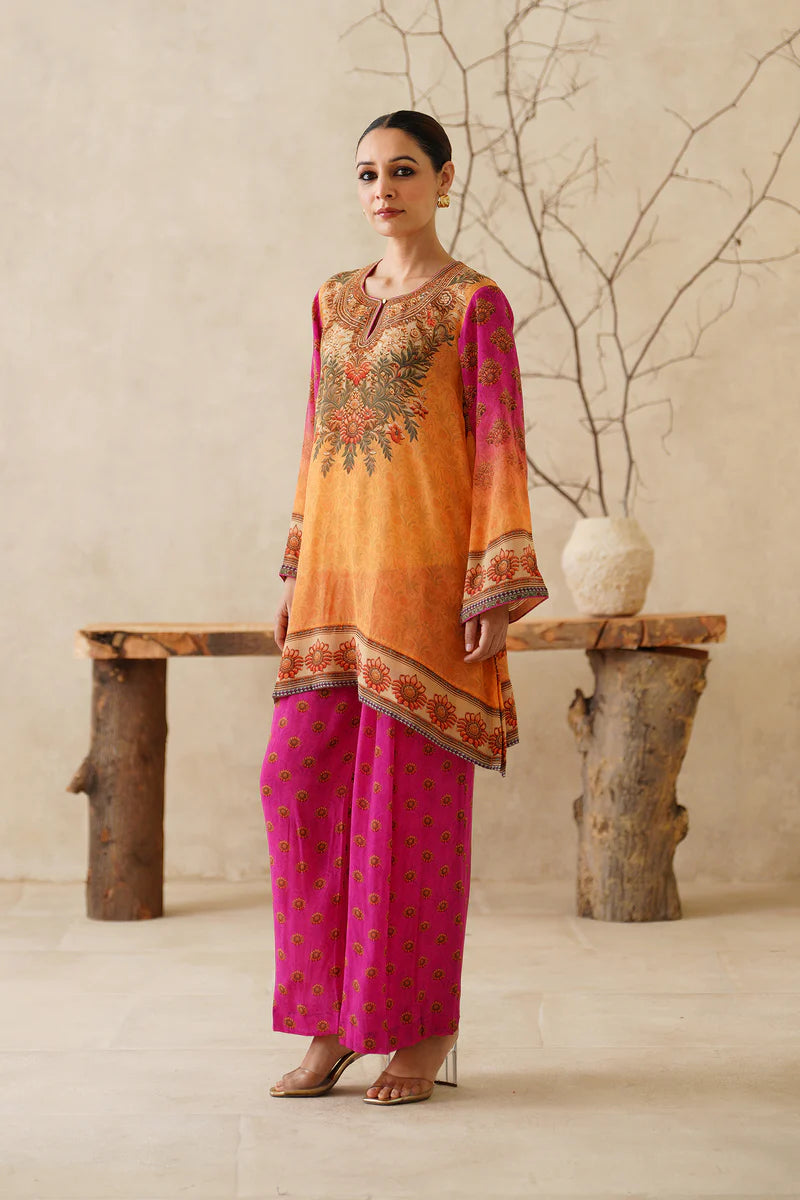 VELINA CREPE PRINTED MATCHING SET