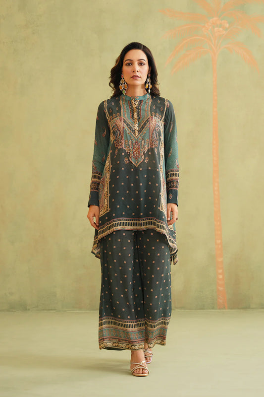 YASMIN GREEN EMBROIDERED MATCHING SET