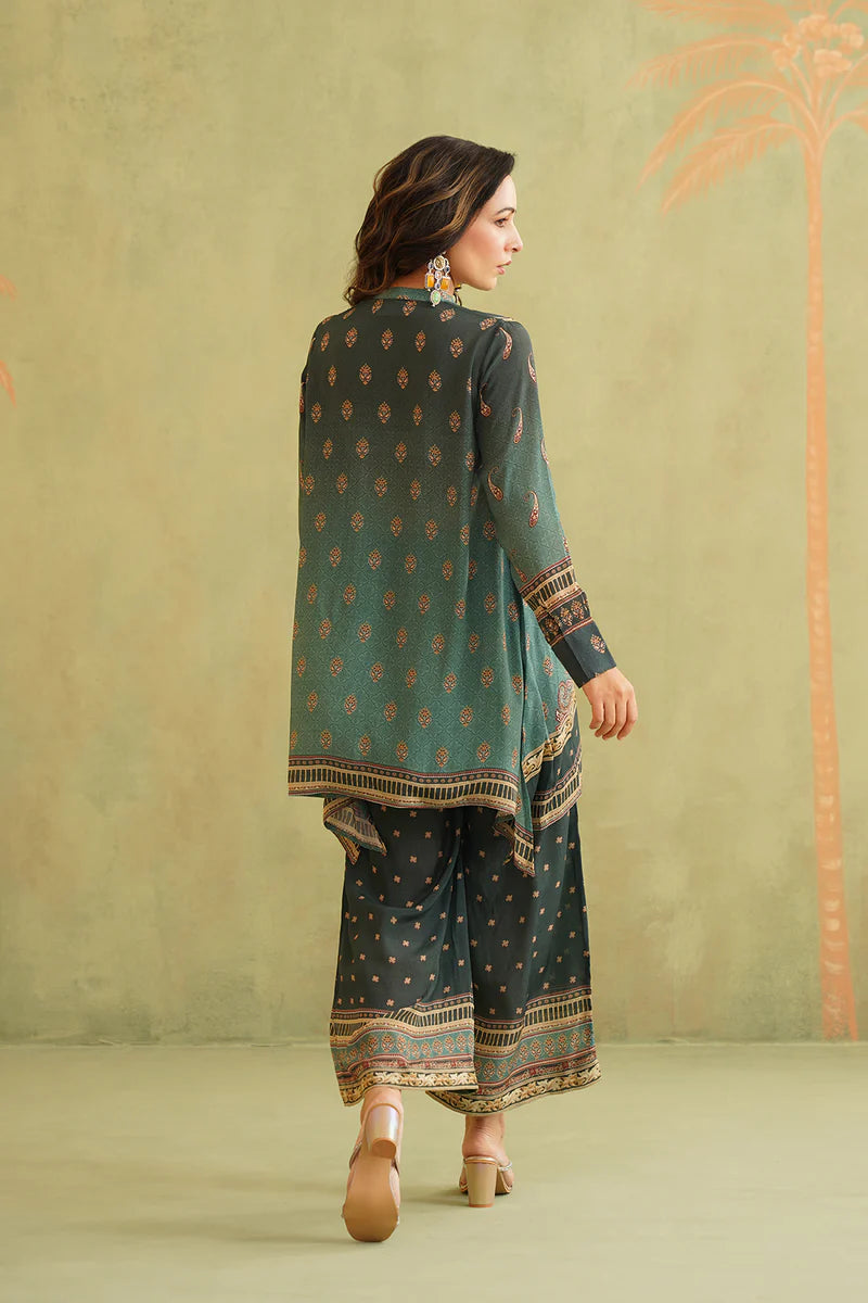 YASMIN GREEN EMBROIDERED MATCHING SET