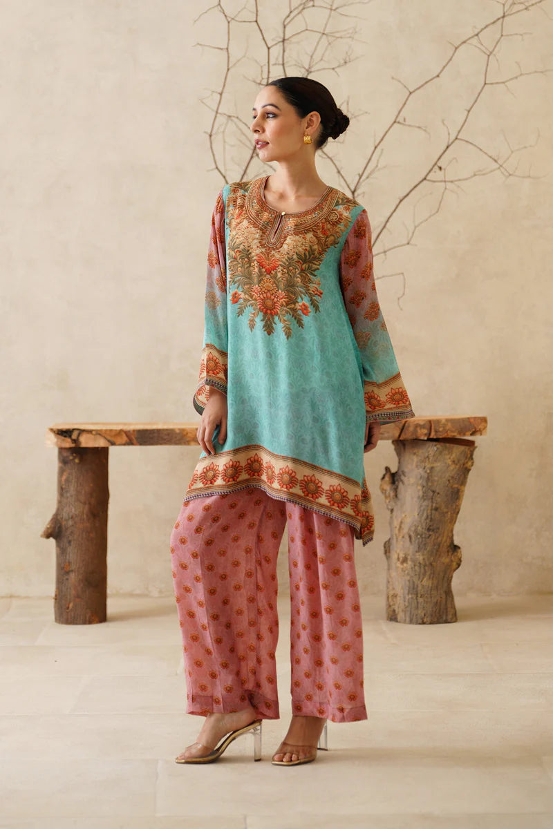 ZAFRAN CREPE PRINTED MATCHING SET