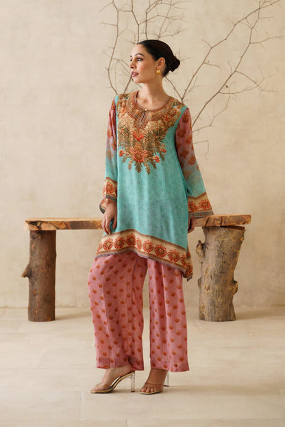 ZAFRAN CREPE PRINTED MATCHING SET