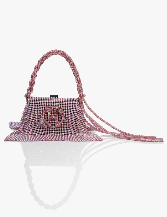 POSH PINK CRYSTAL FURBIE HANDBAG
