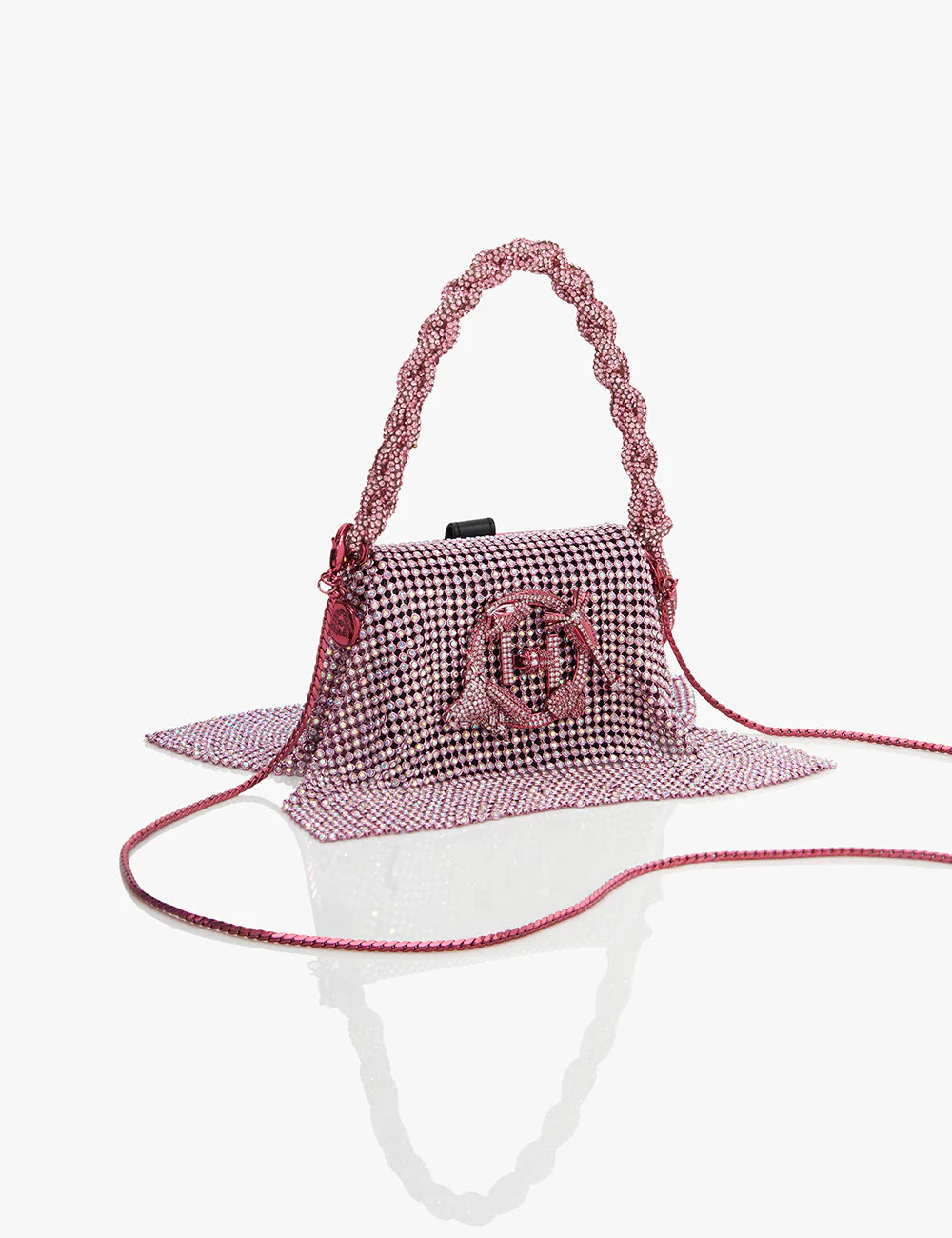 POSH PINK CRYSTAL FURBIE HANDBAG