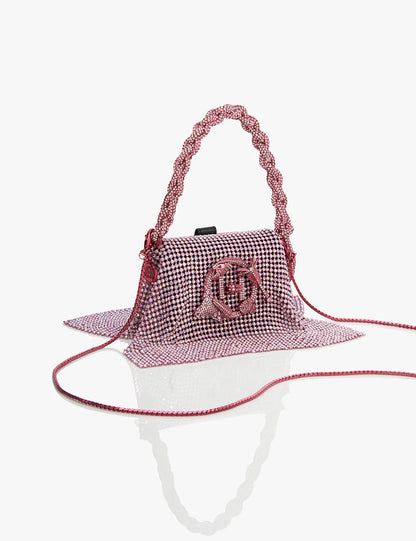 POSH PINK CRYSTAL FURBIE HANDBAG