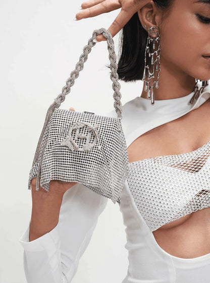 CRYSTAL FURBIE HANDBAG